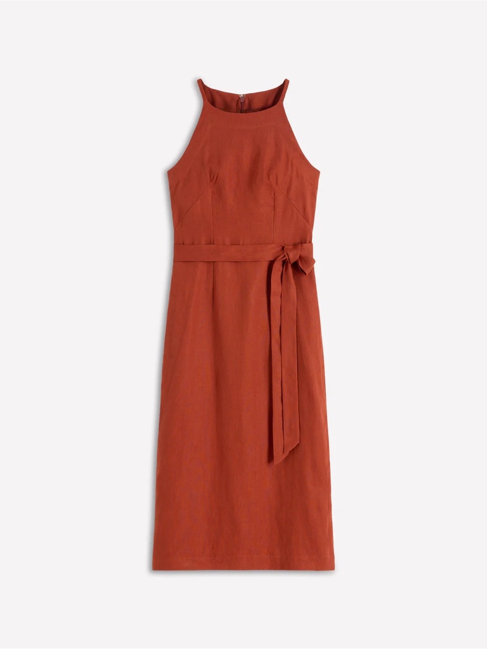 NWT BODEN Rosa Halter Linen Midi Dress in Burnt Orange - Picture 5 of 12